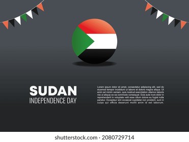 Sudan independence day background banner poster for celebration on January 1 st.