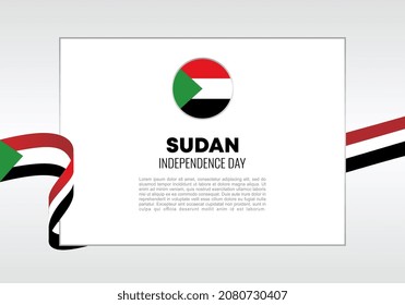 Sudan independence day background banner poster for celebration on January 1 st.