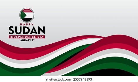 Sudan Independence Day background. With Waving Flags Abstract Background. suitable for posters or banners