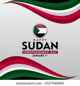 Sudan Independence Day background. With Waving Flags Abstract Background. suitable for posters or banners