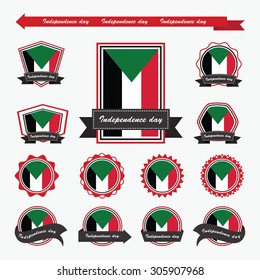 sudan independence day flags infographic design