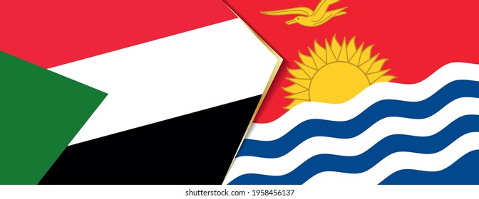 Sudan and Kiribati flags, two vector flags symbol of relationship or confrontation.