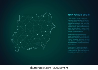 mapa de sudán. Resumen de la línea de purga y las escalas de puntos en el fondo oscuro. Línea de red poligonal de malla 3D, esfera de diseño, punto y estructura. Ilustración vectorial eps 10.