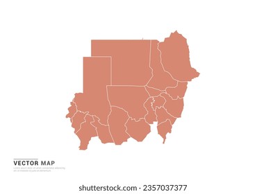 Sudan Map - abstract style orange isolated on white background for design vector.