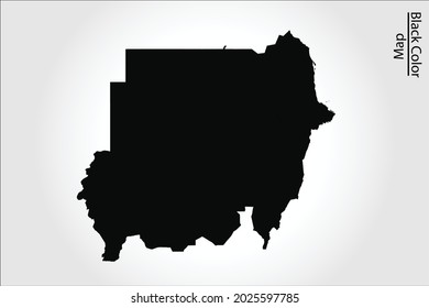 Sudan map black Color on Backgound