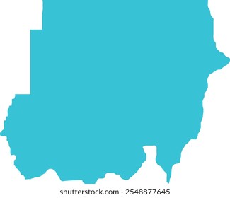 Sudan MAP in Blue, Country Map, Sudan, Border Map, Border line of Sudan, Geographic Map