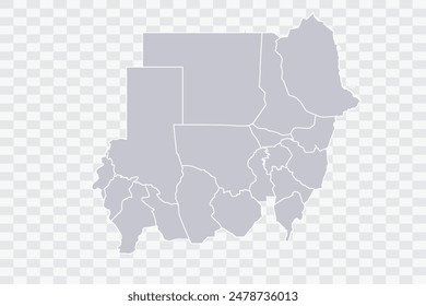 Sudan Map Cloud Color on White Background quality files Png