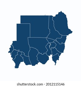 Sudan map color vector modern. Silhouette map. on white background. 