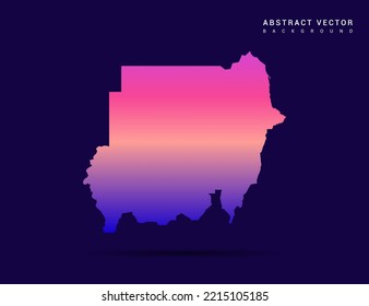 Mapa de Sudán del estilo de gradiente colorido Ilustración vectorial.