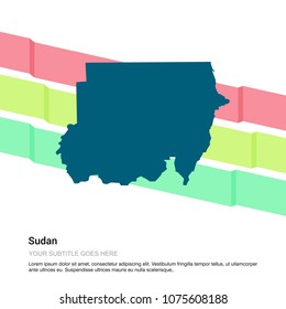 Sudan map design with white background vector