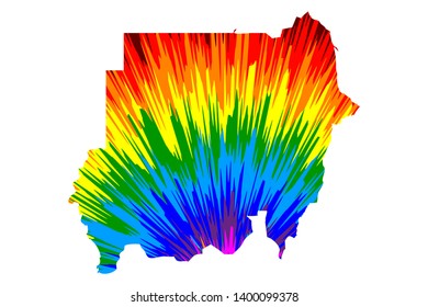 Sudan - map is designed rainbow abstract colorful pattern, Republic of the Sudan (North Sudan) map made of color explosion,