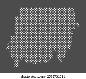 Sudan map dot on gray background.  Dotted map Republic of the Sudan. Vector eps10.