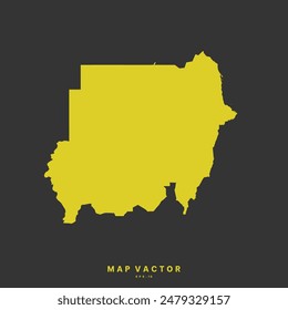 Sudan map golden yellow color High Detailed on gray background. Abstract design vector illustration eps 10