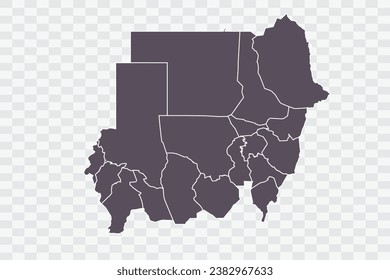 Sudan Map Graphite Color on White Background quality files Png