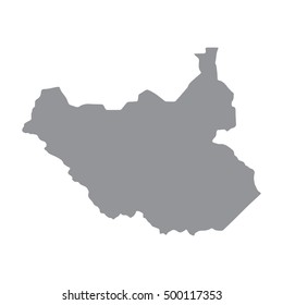 Sudan map in gray on a white background