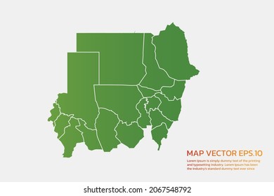 Sudan map High Detailed green color. on white background. Abstract design vector illustration eps 10