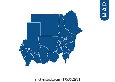 Sudan map High Detailed on white background. Abstract design vector illustration eps 10