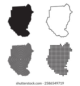 Sudan Map Icon Illustration Element Design