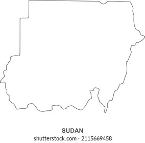 Sudan map line icon. Sudan symbol