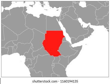 Sudan map on gray base