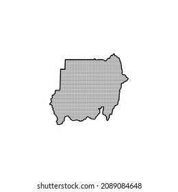 Sudan Map on white background-vector thin line icon. Free Vector