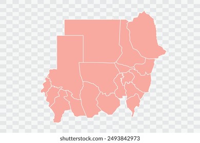 Sudan Map salmon Color Background quality files png