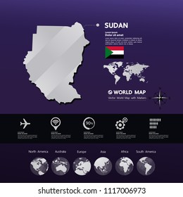 Sudan Map vector illustration