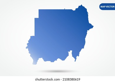 Sudan Map - World Map International vector template with Blue gradient color isolated on white background for design, education, website, infographic - Vector illustration eps 10