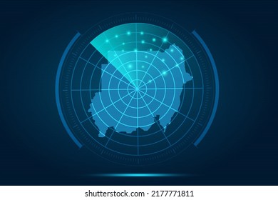 Sudan Map - World Map International vector template with futuristic circle radar style HUD, GUI, UI interface isolated on blue background for design, infographic - Vector illustration eps 10