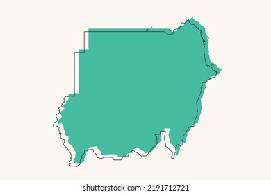 Sudan Map - World map International vector template with black and green geometric shapes and lines style isolated on white background for design, infographic - Vector illustration eps 10