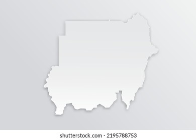 Sudan Map - World map International vector template with 3D, paper style including shadow and white color on grey background for design, education, infographic - Vector illustration eps 10