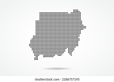 Sudan Map - World map vector template with Black pixel, grid, grunge, halftone style isolated on white background for education, infographic, design, banner - Vector illustration eps 10