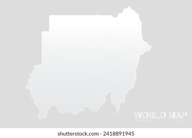 Sudan Map - World Map vector template with High detailed including white and grey gradient color and white outline color isolated on grey background - Vector illustration eps 10