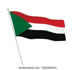 Sudan national flag. vector illustration