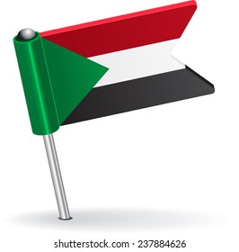 Sudan pin icon flag. Vector illustration Eps 8.