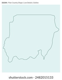 Sudan plain country map. Low details. Outline style. Shape of Sudan. Vector illustration.