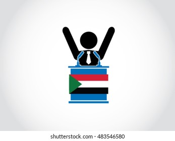 Sudan Podium Politician Celebrate