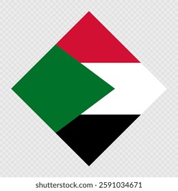 Sudan rhombus flag. Vector illustration.