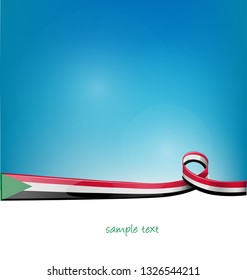 sudan ribbon flag on blue sky background