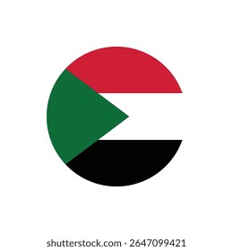 Sudan runde Flagge Symbol Vektorgrafik für Unabhängigkeitstag Feier auf transparentem Hintergrund im modernen bearbeitbaren patriotischen Stil