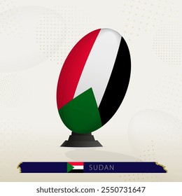 Sudan Rugby Ball on Rugby Kicking Tees with Modern Design. Illustration perfect for sports, national pride, and rugby-related projects.