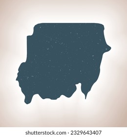 Sudan shape on gradient background. Country map with scratch texture. Sudan vibrant poster. Elegant vector illustration.