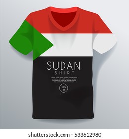 Sudan Shirt : National Shirt Template : Vector Illustration