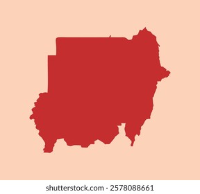 Sudan simple flat red map