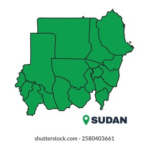 Sudan simple flat vector illustration map