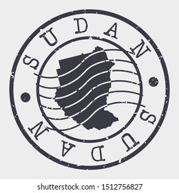 Sudan Stamp Postal. Map Silhouette Seal. Passport Round Design. Vector Icon. Design Retro Travel.