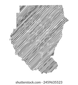 Sudan thread map line vector illustration