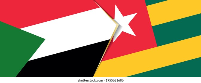 Banderas de Sudán y Togo, dos banderas vectoriales símbolo de relación o enfrentamiento.