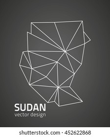 Sudan triangle black vector map