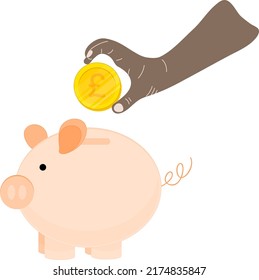 Sudan vector hand drawn flag, Sudanese pound